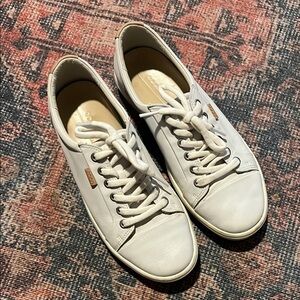 Ecco White Leather Sneakers
